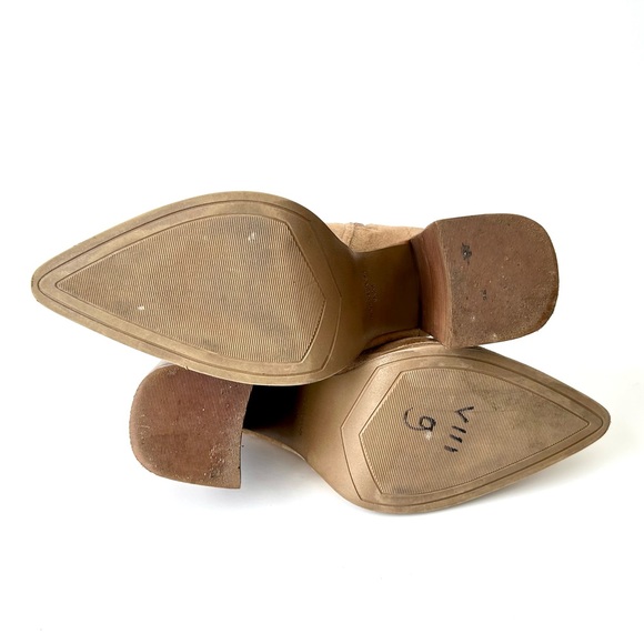 Steve Madden Touchdown Tan Suede Pointed-Toe Booties Western Ankle Boots 8.5 - Picture 9 of 10